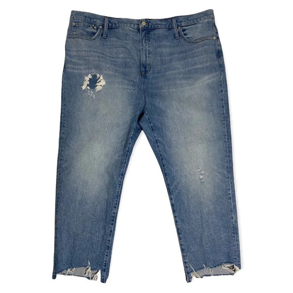 NWT Madewell Classic Straight Jeans in Light Wash: Step-Hem Edition-sz 37 - Picture 2 of 11